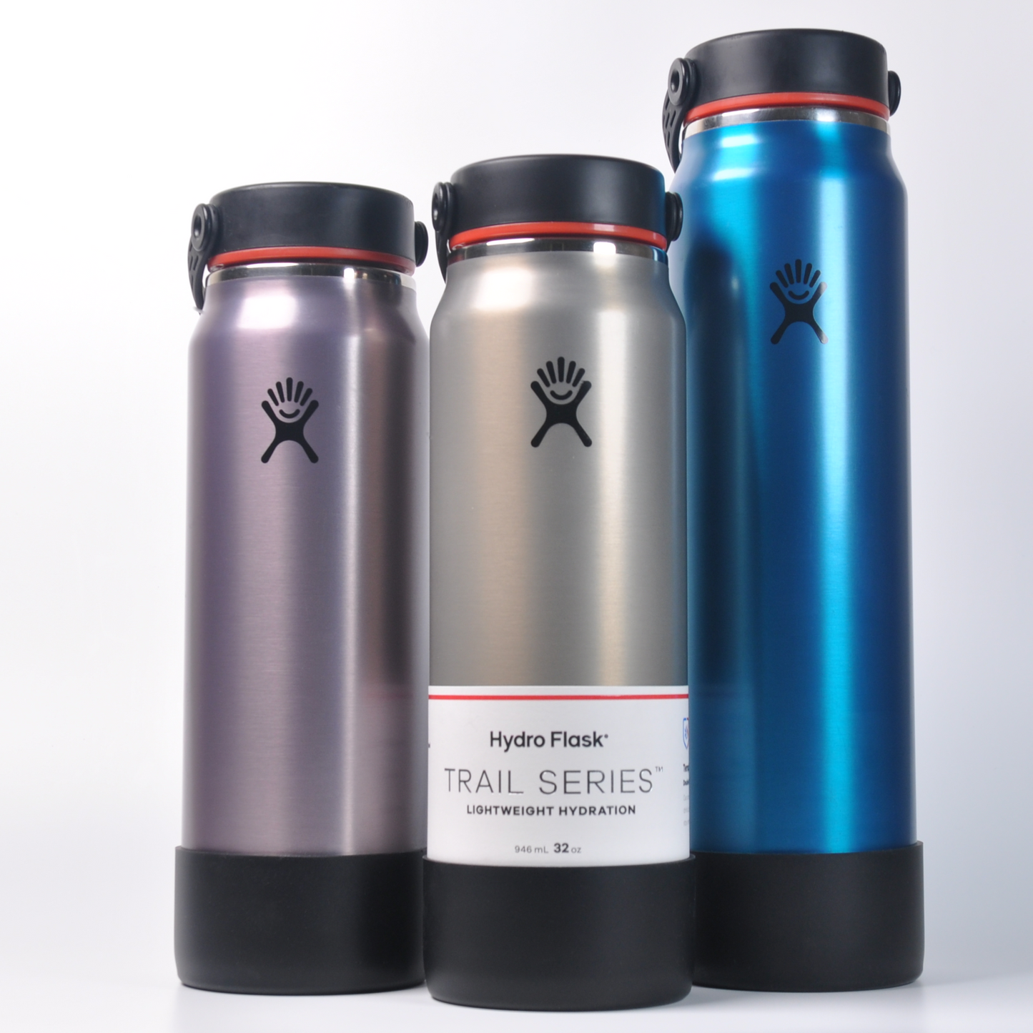 Bottlebutts™ Silicone Boot for Hydro Flask Lightweight Trail Series 32oz/40oz  in BLACK 