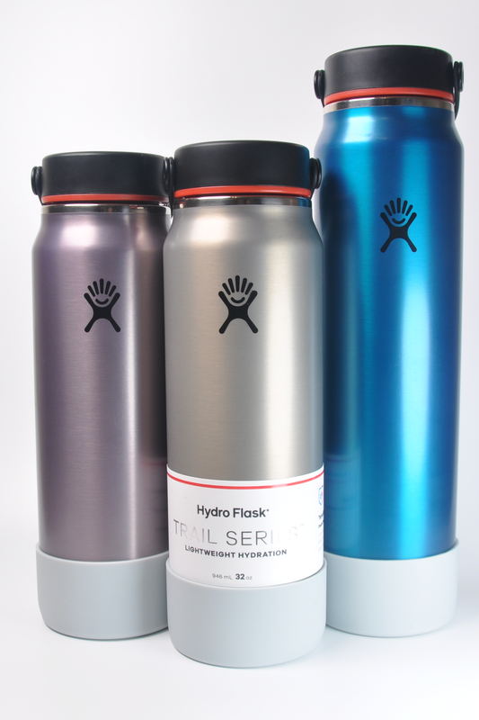 BottleButts™ Light Gray Silicone Boot for Hydro Flask Lightweight Trail Series 32oz/40oz
